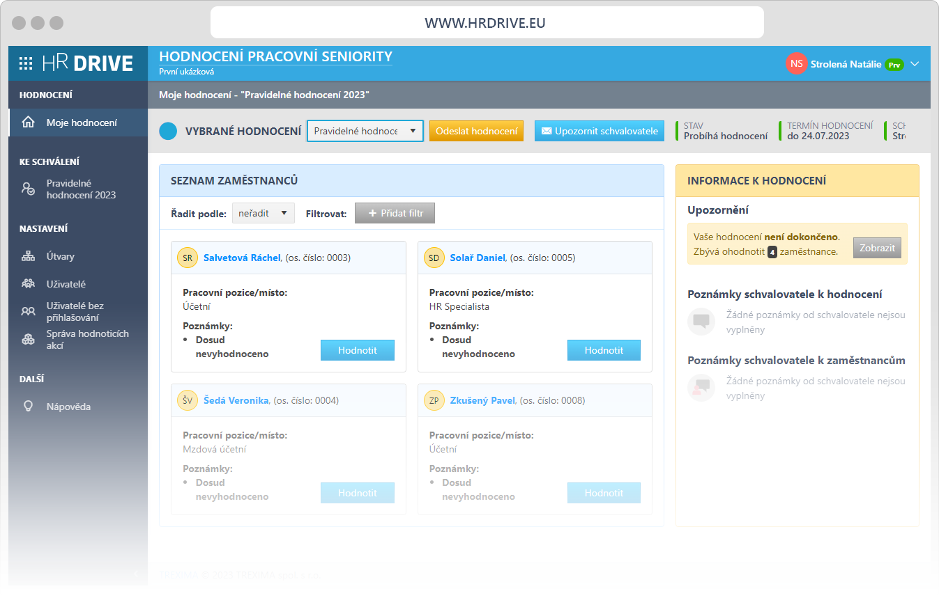 Hodnocení pracovní seniority zaměstnanců